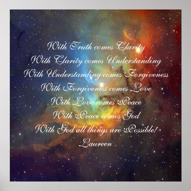 Truth, understanding love and God Poster (Vorne)