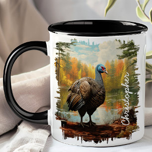 Truthahn am Herbstwaldsee Tasse