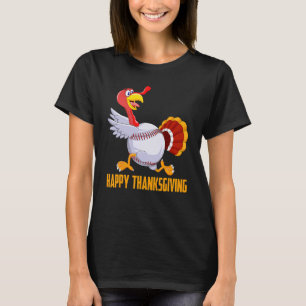 Truthahn & Baseball Herbst Herbst Stimmung Frohes T-Shirt