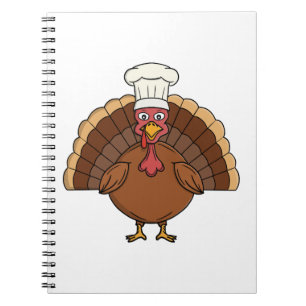 Truthahn-Chef-Cartoon-Thanksgiving Notizblock