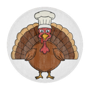 Truthahn-Chef-Cartoon-Thanksgiving Schneidebrett