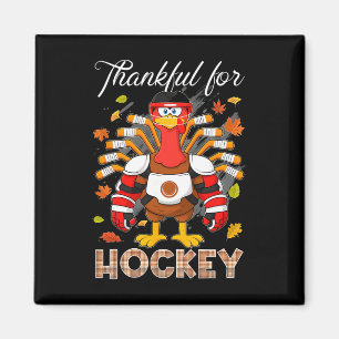 Truthahn dankbar für Hockey Thanksgiving Hockey Ju Magnet