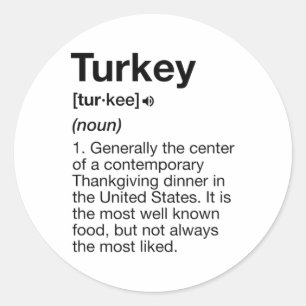 Truthahn Definition Spaß Erntedankessen Kostüm Runder Aufkleber