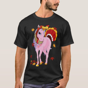 Truthahn-Einhorn Lustiges Erntedankfest Einhorn-Li T-Shirt