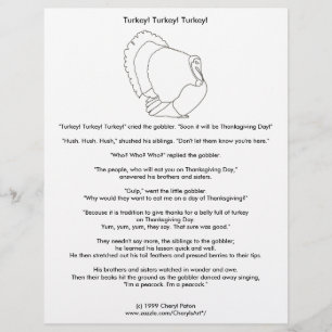 Truthahn-Erntedankfest-Vegetarisches-Farbgeschicht Flyer
