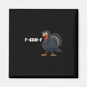 Truthahn F-caw-f Lustiger Erntedankfest schwarzer  Magnet