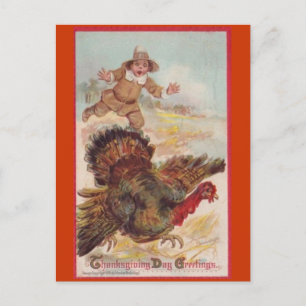 Truthahn fangen, Vintage-Kunstpostkarte Postkarte