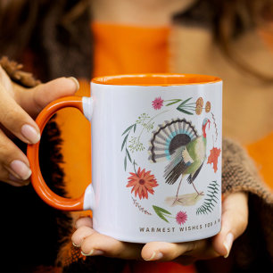 Truthahn floral Thanksgiving  Tasse