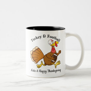 Truthahn & Fußball Zweifarbige Tasse