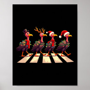 Truthahn-Geier überquert Straße Xmas Poster