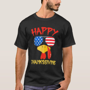 Truthahn Gesicht Mit Amerikanischer Flagge Sonnenb T-Shirt
