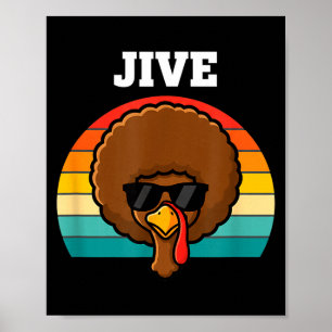 Truthahn im Afro-Look Retro 70er Erntedankfest Tru Poster