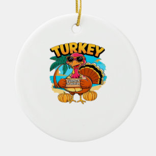 Truthahn im Urlaub in Jamaika Klassisches T-Shirt. Keramik Ornament