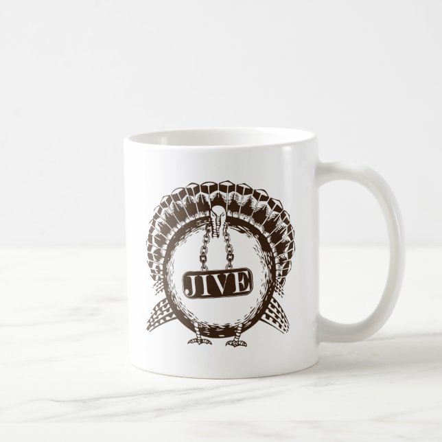 Truthahn-Jiver oder auch einfach Jive Turkey ist e Kaffeetasse (Rechts)