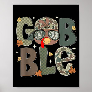 Truthahn-Kamouflage-Hut Thanksgiving Jungen Jugend Poster