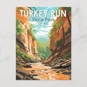 Truthahn Lauf Staatspark Indiana Reise Kunst Vinta Postkarte