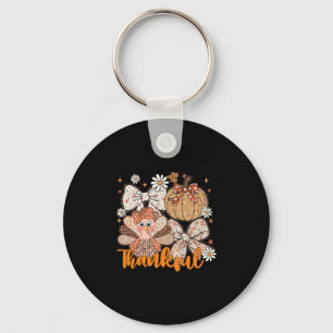 Truthahn Leopard Kokette Spitze Bogen Thanksgiving Schlüsselanhänger