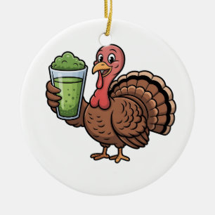 Truthahn Matcha-Liebhaber zum Erntedankfest Keramik Ornament