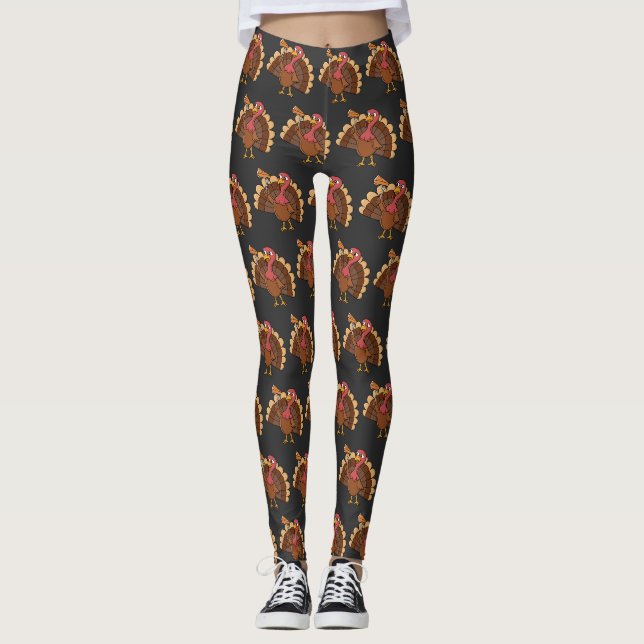 Truthahn mit Kuchenstück Leggings (Vorderseite)