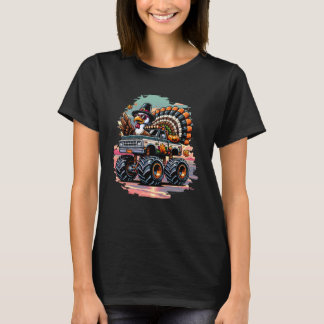 Truthahn mit Sonnenbrille und Pilgerhut auf Monste T-Shirt