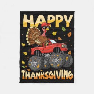 Truthahn-Monster-Truck-Thanksgiving-Jungen-Kinder- Fleecedecke