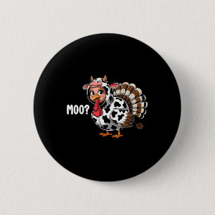 Truthahn Muuh lustiger Erntedankfest Kinder Jungen Button