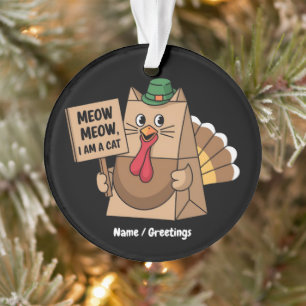 Truthahn-Papiertüten-Miau Lustiger Thanksgiving-Ka Ornament