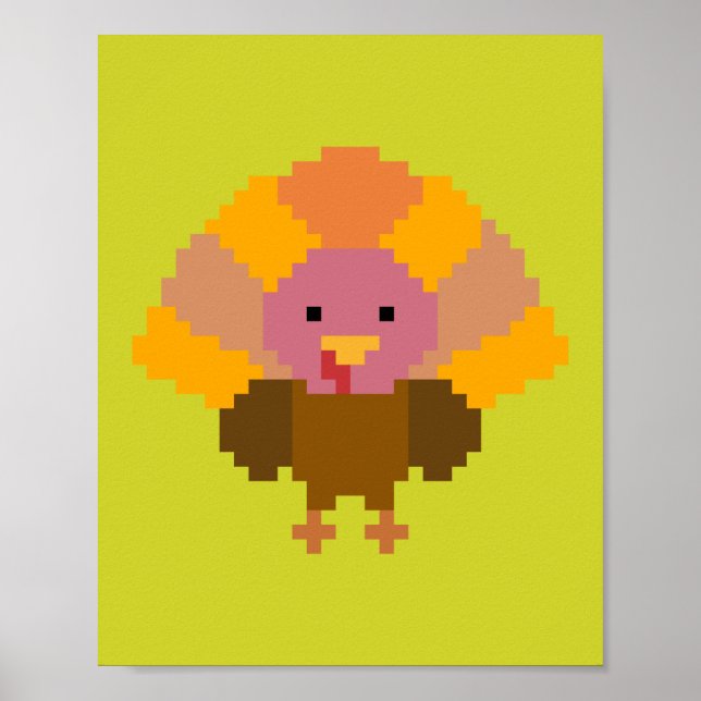 Truthahn - Pixel Art Poster (Vorne)