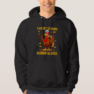 Truthahn reinigt Gummihandschuhe Truthahn Krankens Hoodie