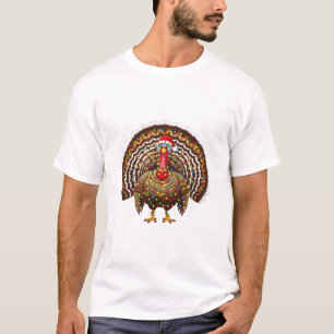 Truthahn-Santa-Hut-Weihnachtslichter Frohes Gacker T-Shirt