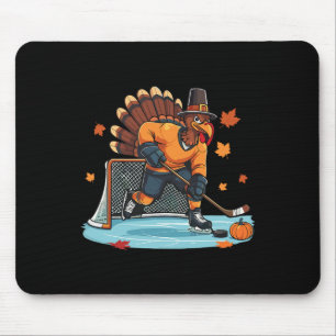 Truthahn spielt Eishockey Erntedankfest Hockey Spi Mousepad
