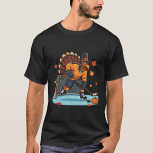 Truthahn spielt Eishockey Erntedankfest Hockey Spi T-Shirt