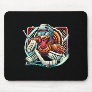 Truthahn spielt Eishockey-Torwart Thanksgiving Jun Mousepad