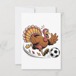 Truthahn spielt Fußball Thanksgiving Sportliebhabe Dankeskarte