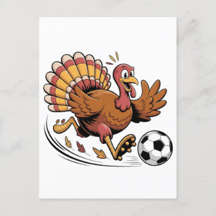 Truthahn spielt Fußball Thanksgiving Sportliebhabe Einladungspostkarte
