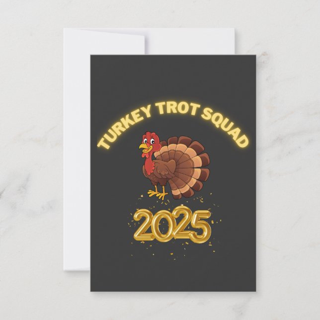 Truthahn-Trott-Truppe 2025 Dankeskarte (Vorderseite)