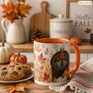 Truthahn und Kürbisse Herbsternte Wildlife Tasse