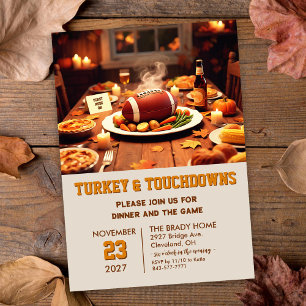Truthahn und Touchdowns Dinner-Einladung Einladung