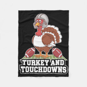 Truthahn und Touchdowns Football Thanksgiving-Mann Fleecedecke