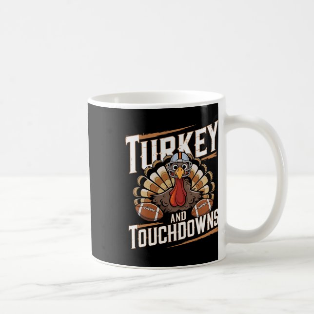 Truthahn und Touchdowns Thanksgiving American Foot Kaffeetasse (Rechts)