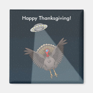 Truthahn von Aliens vor dem Thanksgiving-Essen ger Magnet