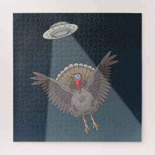 Truthahn vor dem Thanksgiving-Essen von Außerirdis