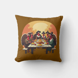 Truthähne essen Erntedank Kissen