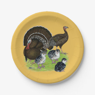 Truthahner Standard Bronze Familie Pappteller