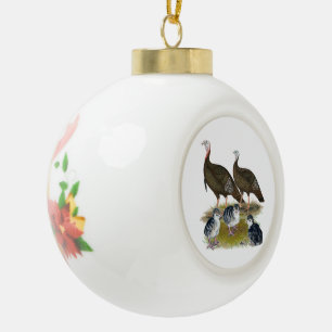 Truthahns östliche wilde Familie Keramik Kugel-Ornament