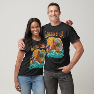 Truthahntag Thanksgiving Gobblezilla Kaiju Monster T-Shirt