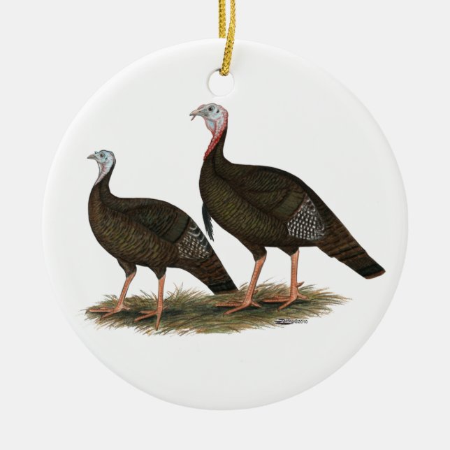 Truthühner Ostpaare Keramikornament (Vorne)