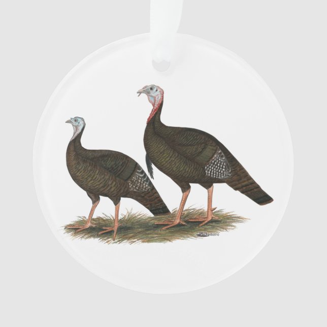Truthühner Ostpaare Ornament (Vorderseite)