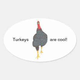 Truthühner sind cool, Pointillismus Oval Stickers