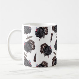 Truthühner und Federn - Tasse des Weißkaffees